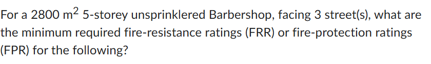 For a 2 8 0 0 m 2 5 - storey unsprinklered