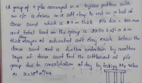 A group of a piles arranged in a squar patten