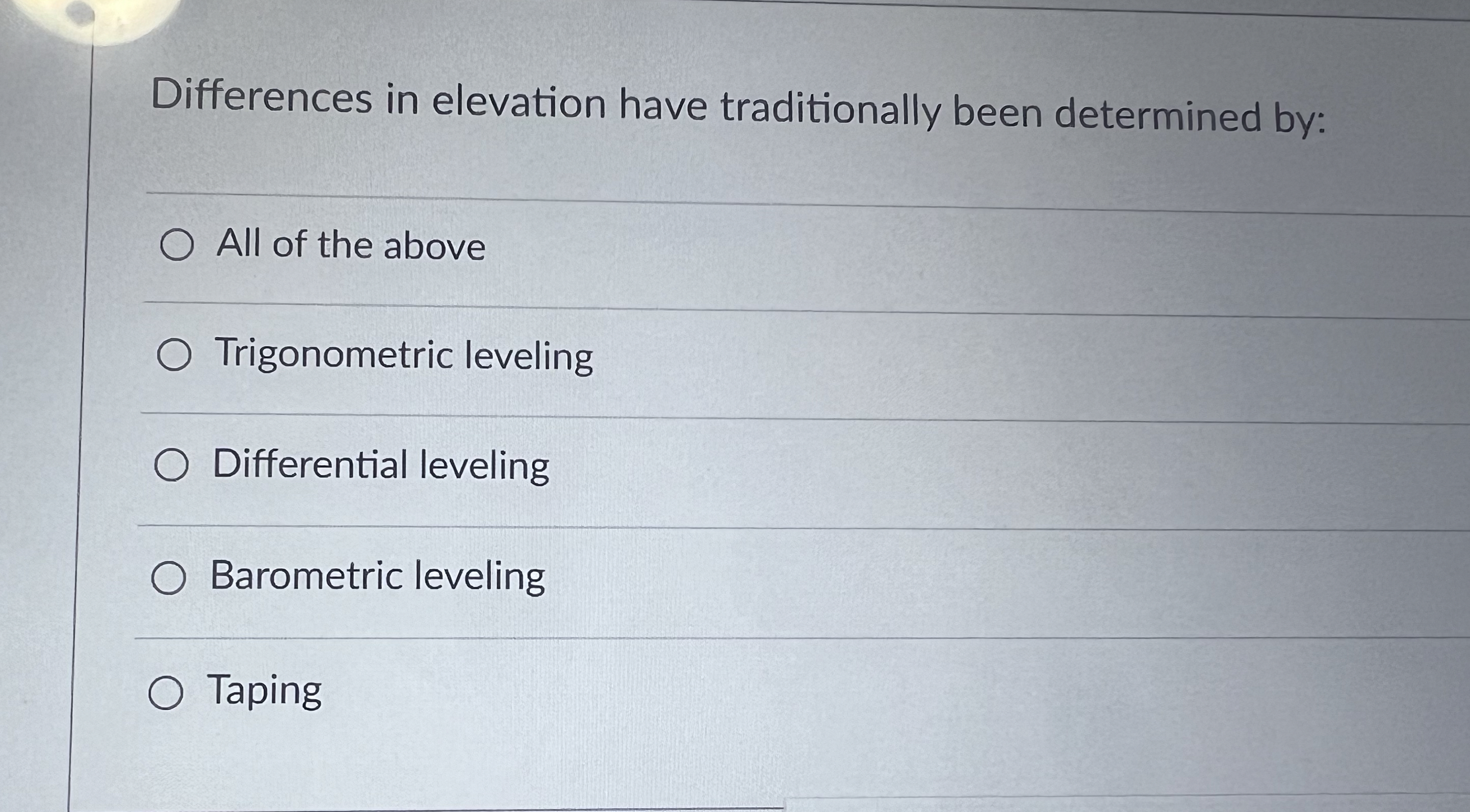 Differences in elevation have traditionally been