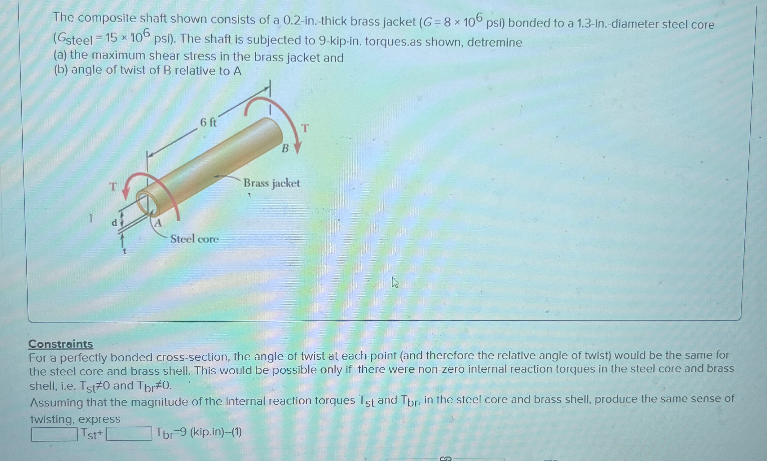 The composite shaft shown consists of a 0 . 2 -