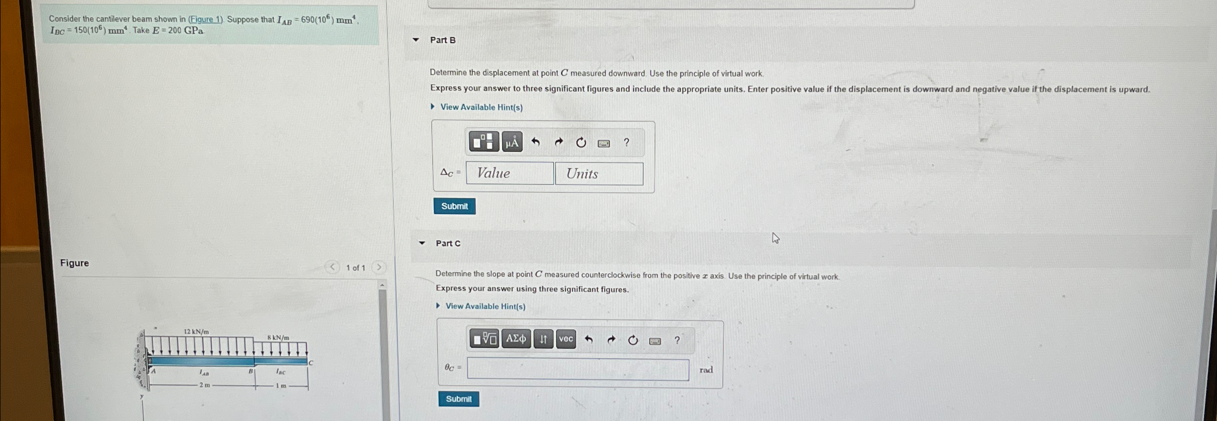 Consider the cantilever beam shown in ( Figure 1