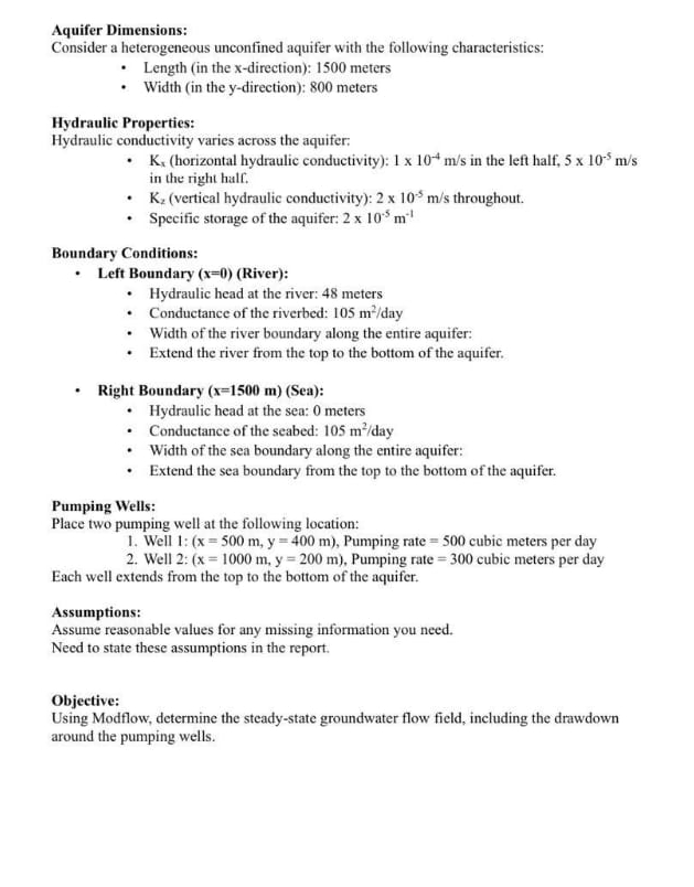 Aquifer Dimensions: Consider a heterogeneous