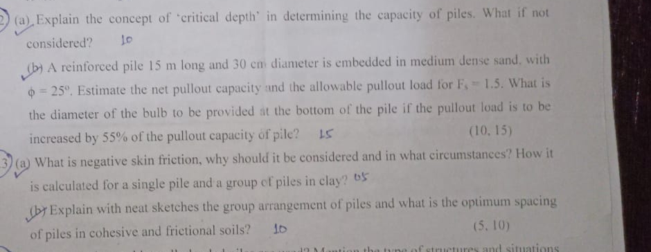 ( a ) Explain the concept of 'critical depth' in