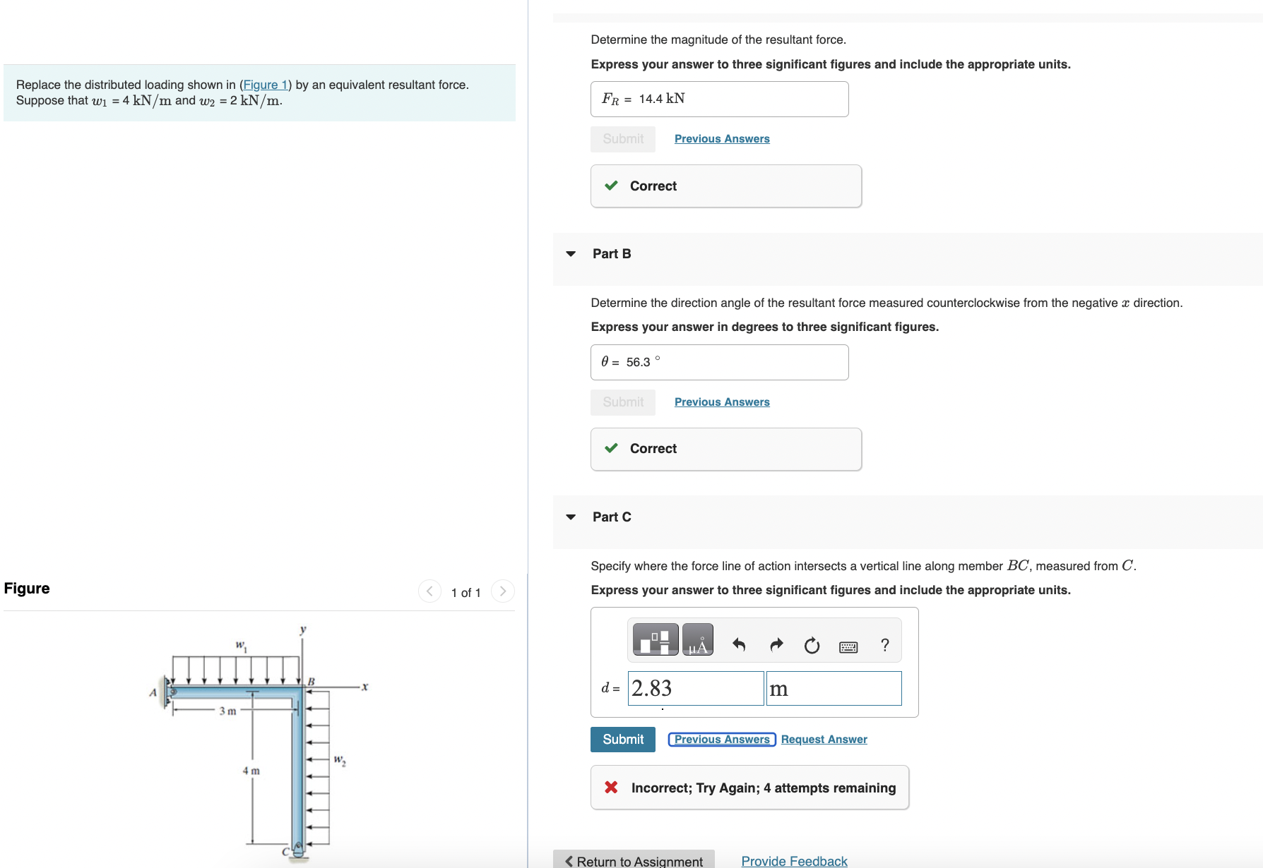 Determine the magnitude of the resultant force.