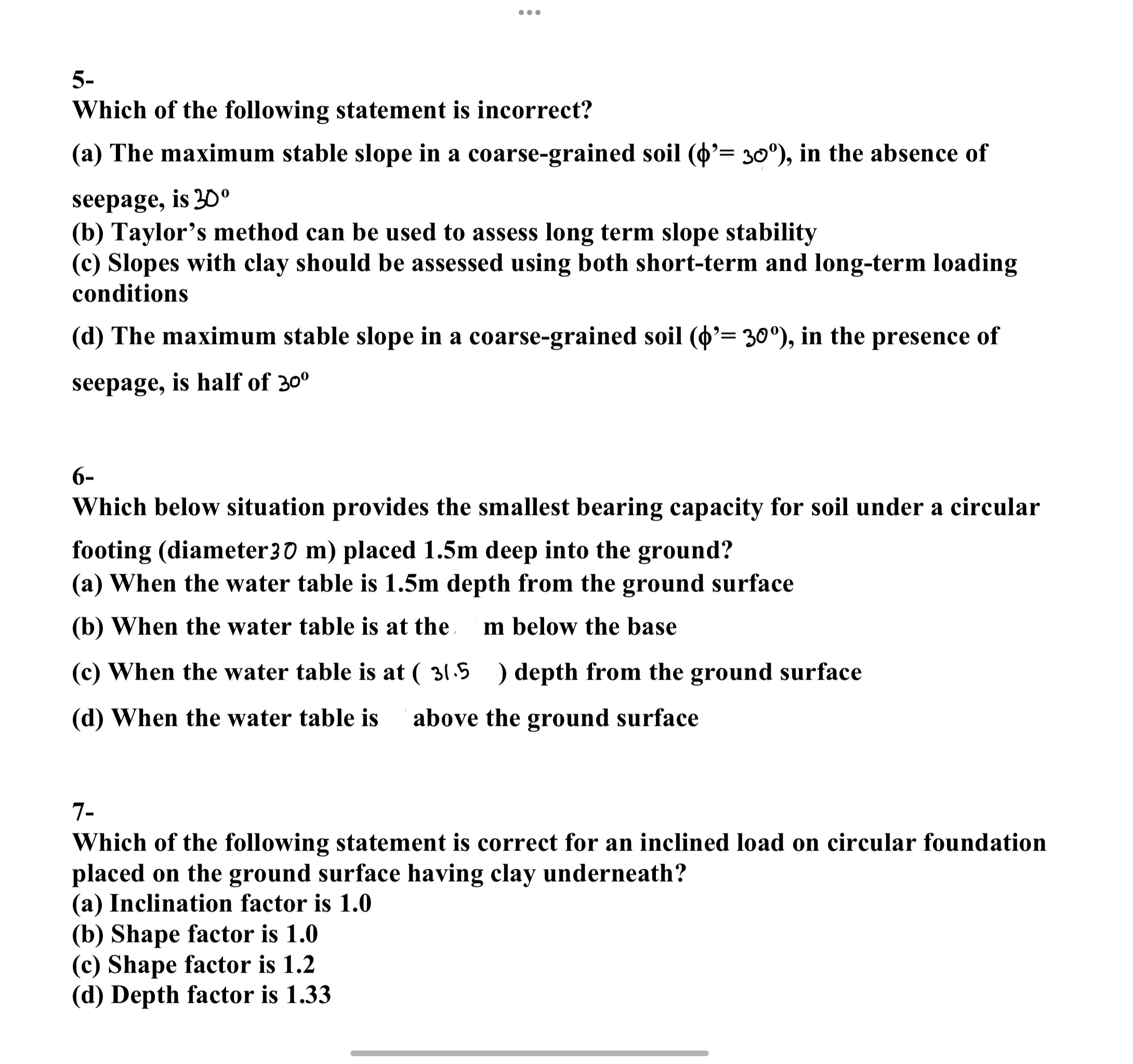 5 - Which of the following statement is