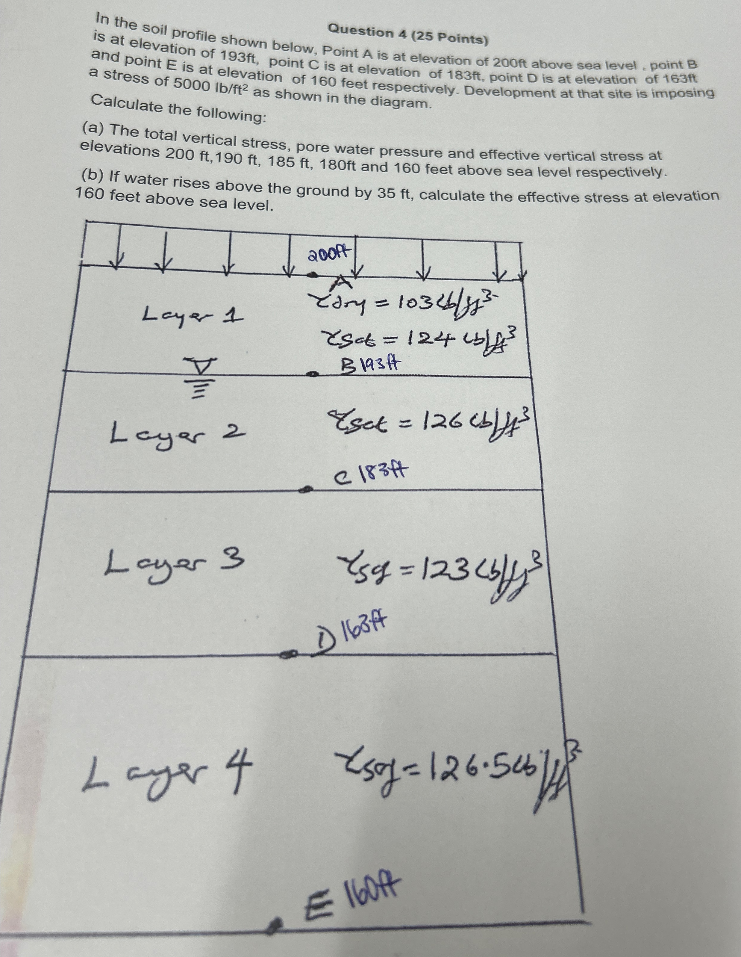 Question 4 ( 2 5 Points ) a stress of 5 0 0 0 l b