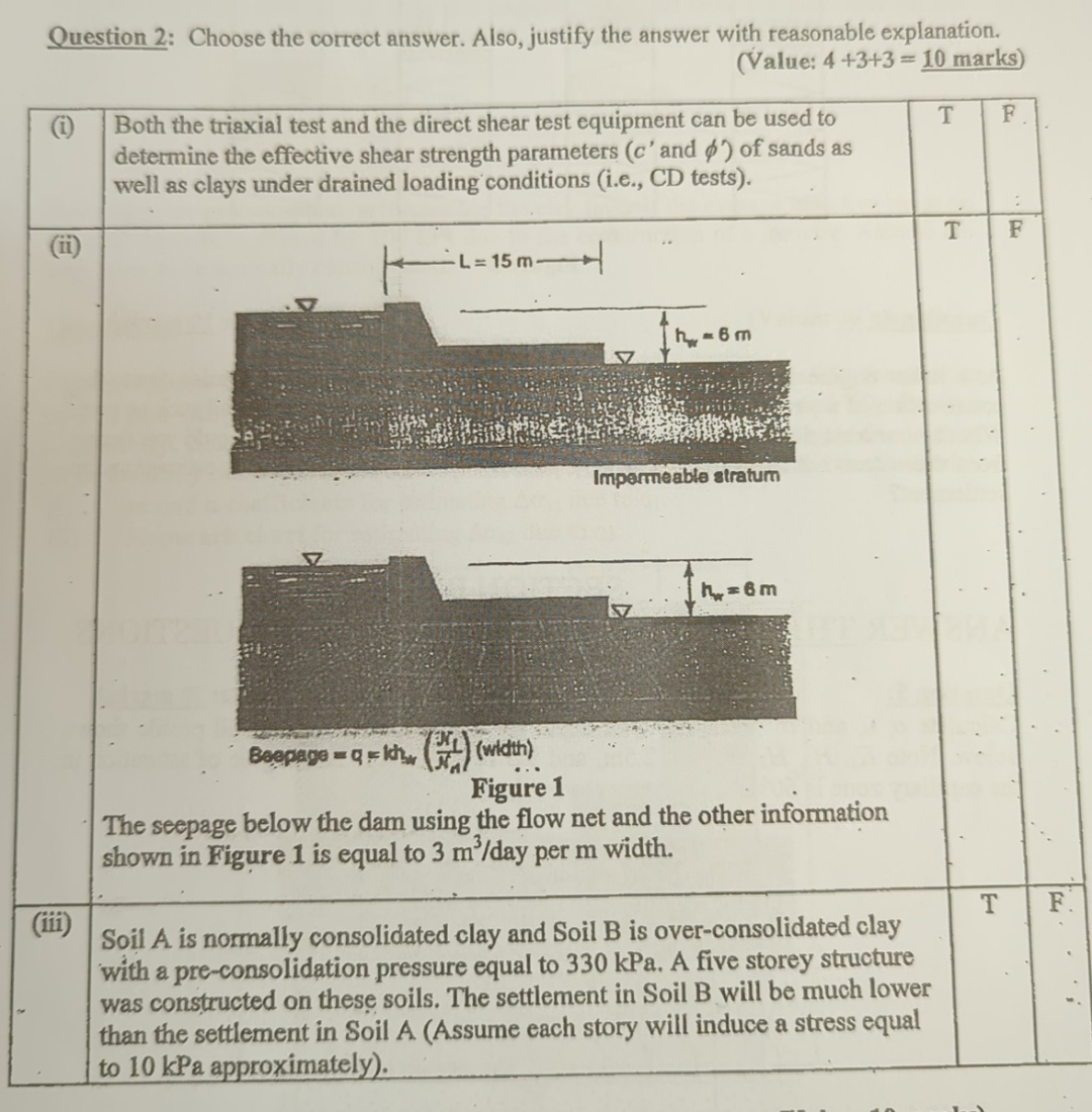 Question 2 : Choose the correct answer. Also,