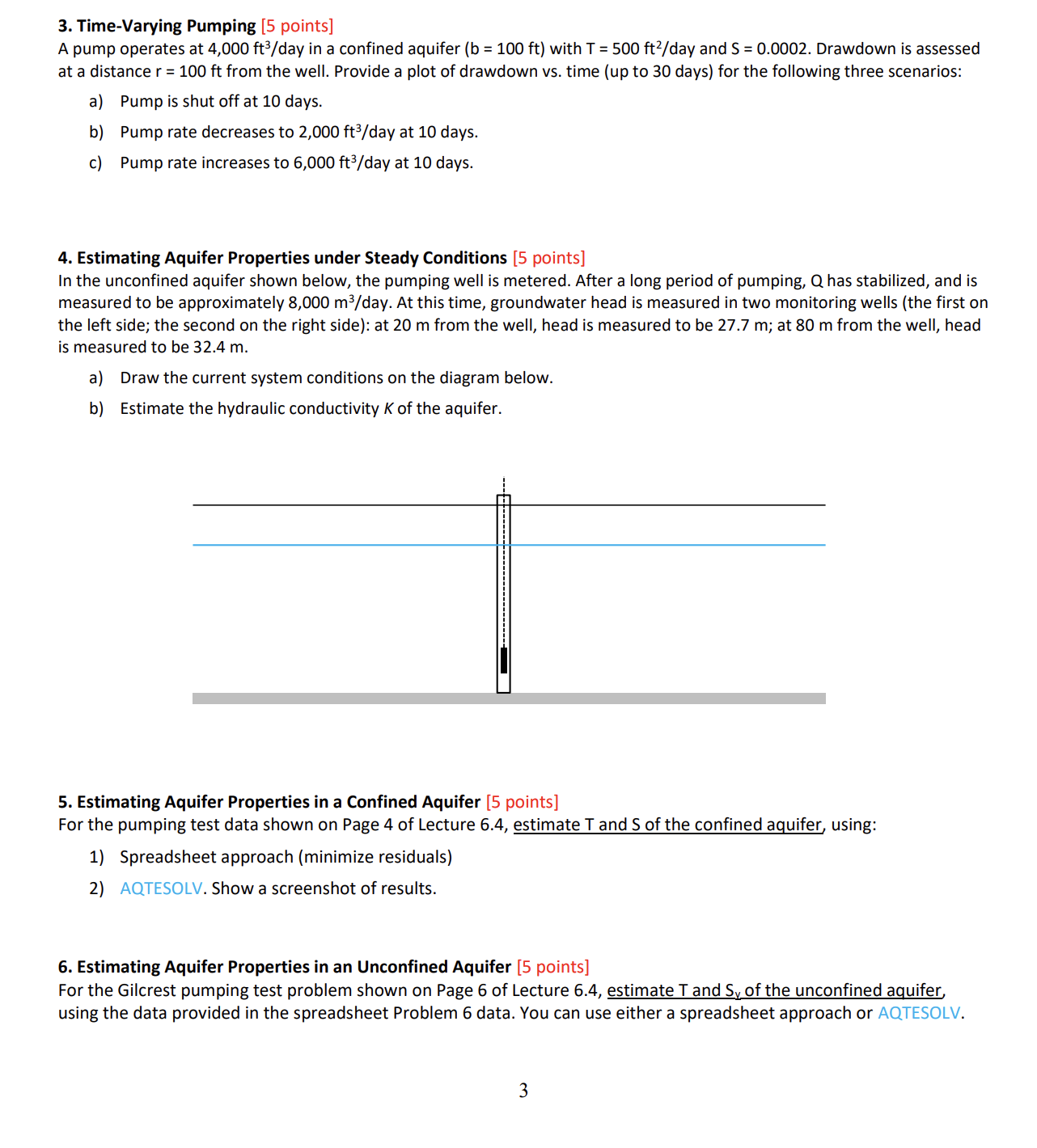 Time - Varying Pumping [ 5 points ] A pump