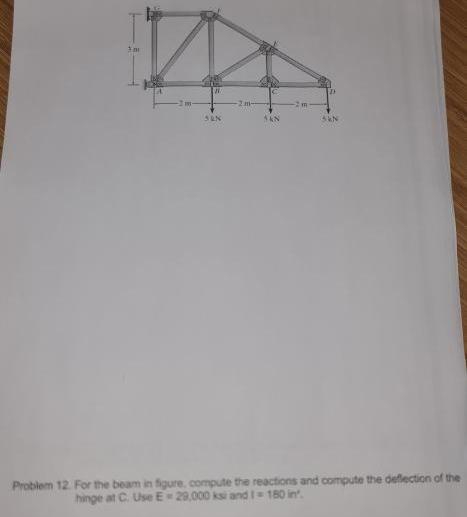 Probiem 1 2 . For the beam in figure, compute the