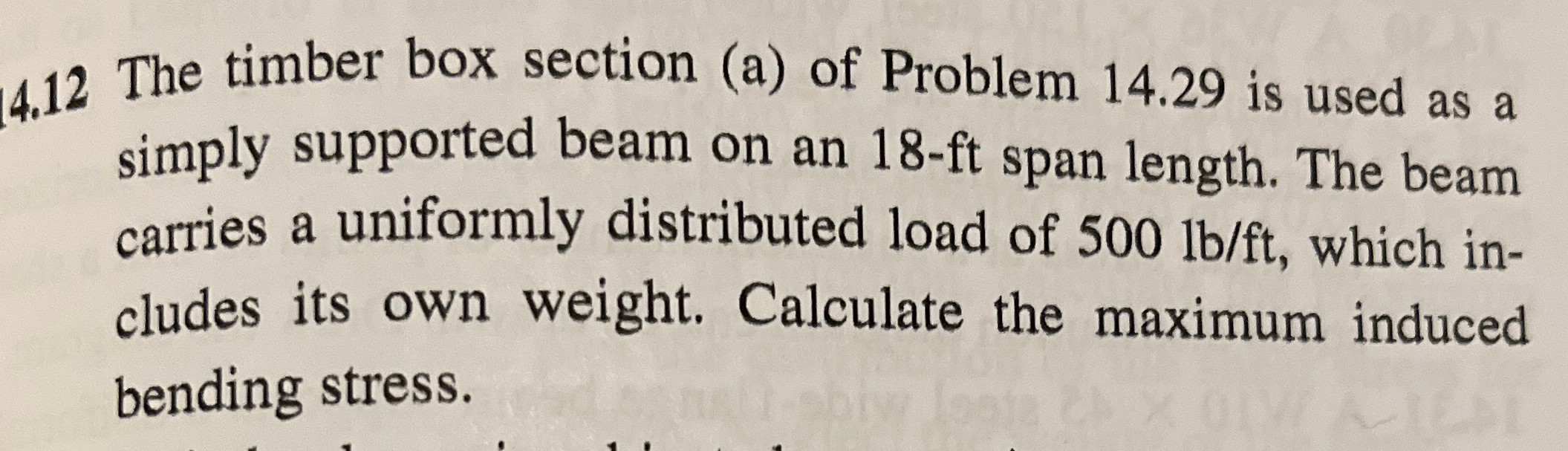 4 . 1 2 The timber box section ( a ) of Problem 1