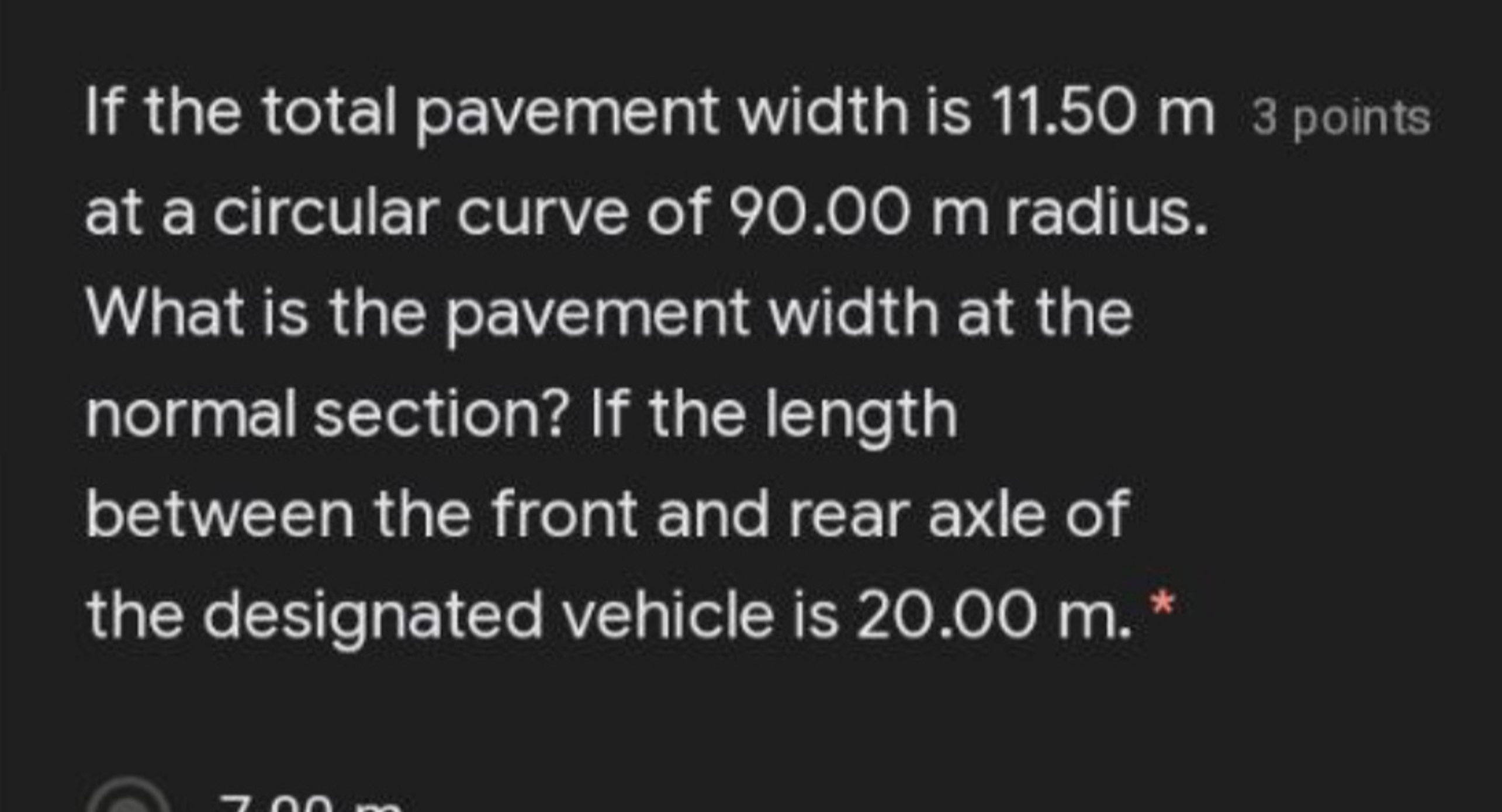 If the total pavement width is 1 1 . 5 0 m at a