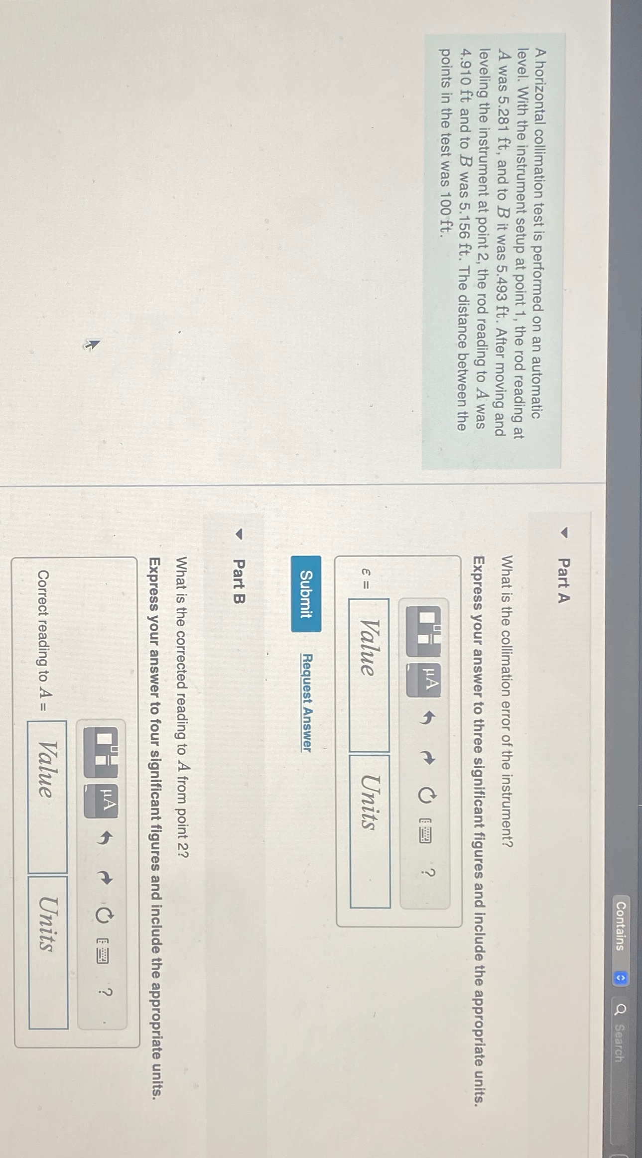 Contains Search Part A A horizontal collimation