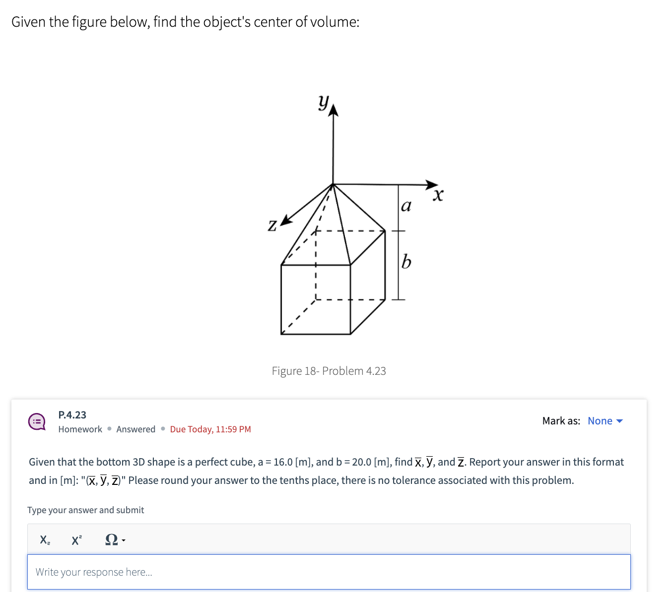 Given the figure below, find the object's center