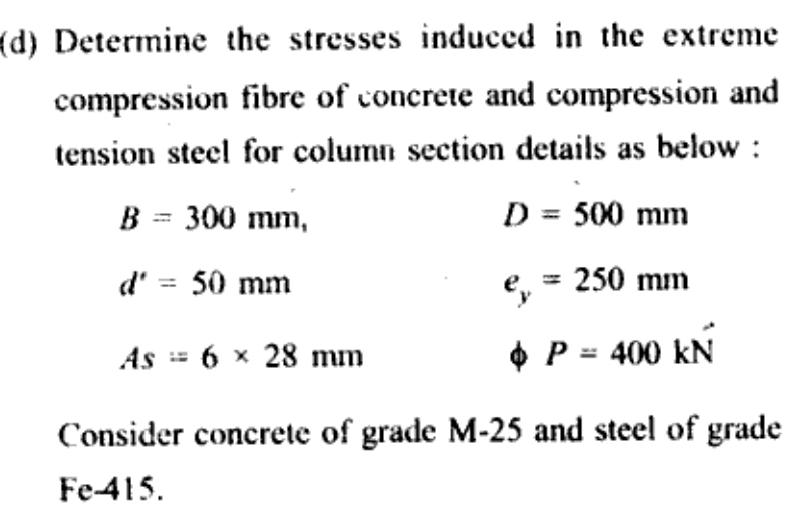 ( d ) Determine the stresses induced in the