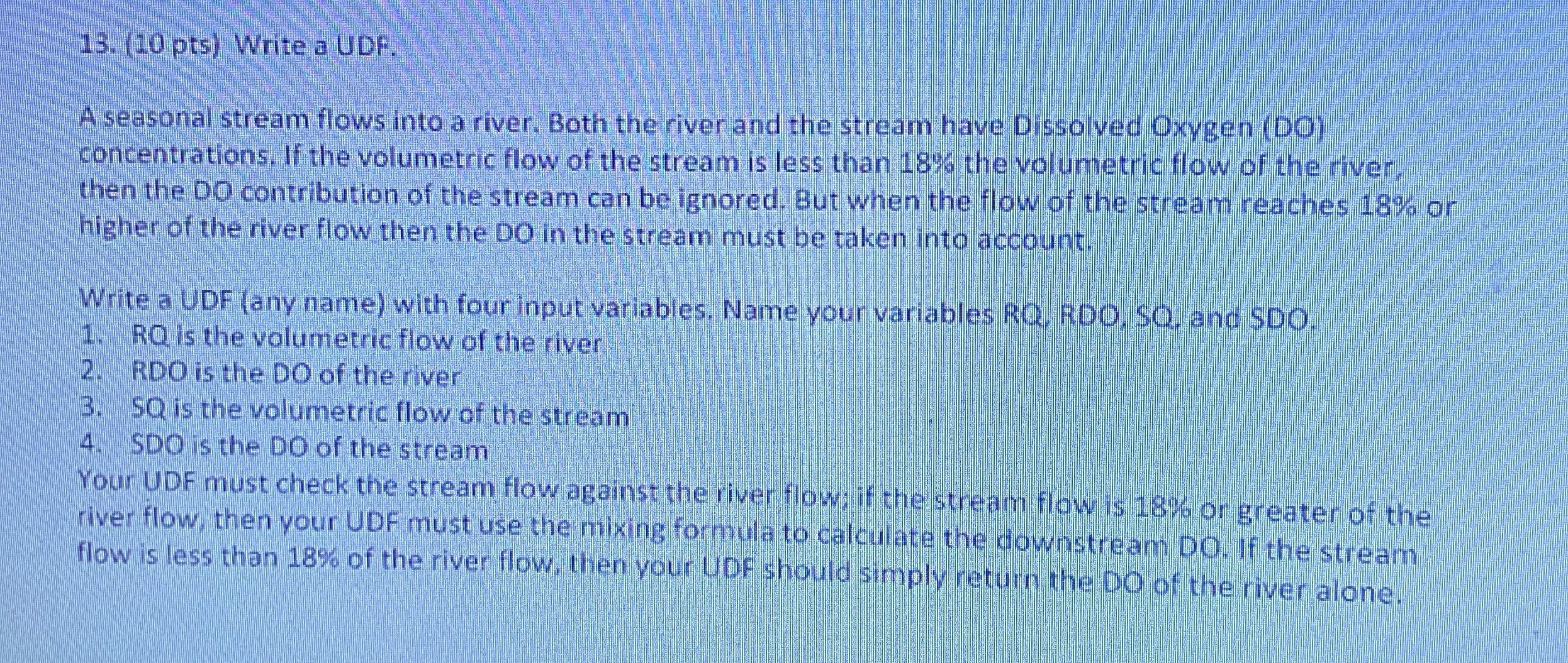 I need to write a UDF. The UDF needs to include 4