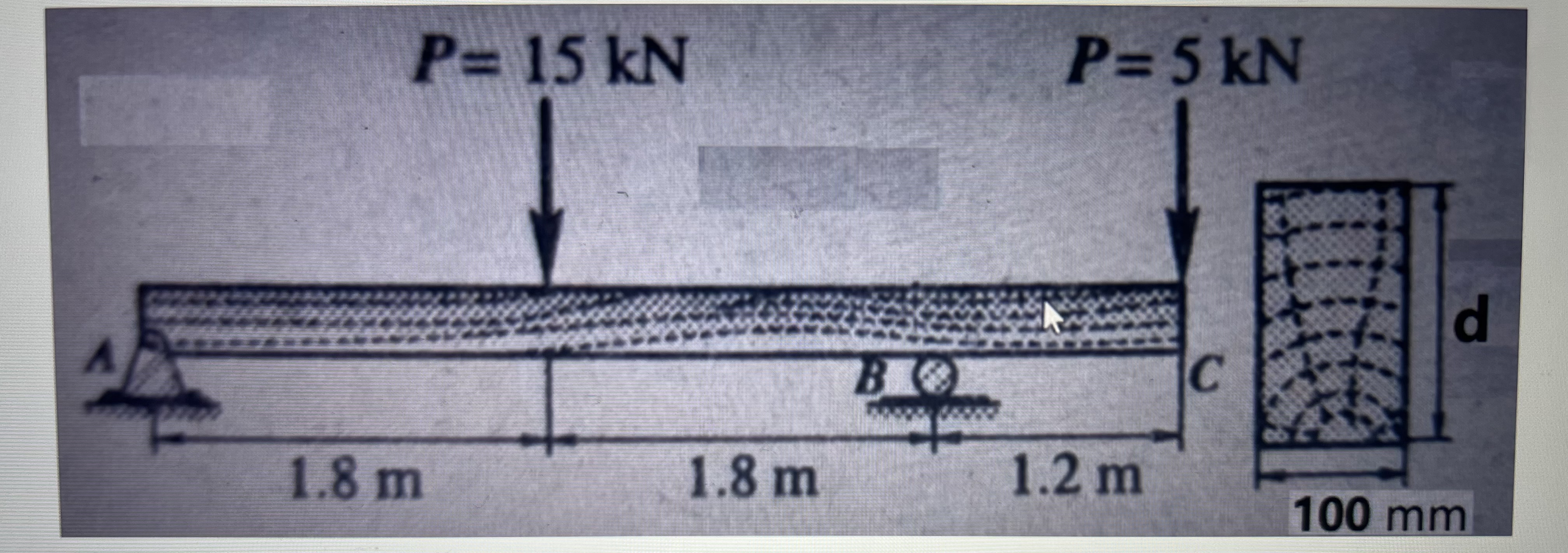 Determine the reaction at A , in kN . ( consider