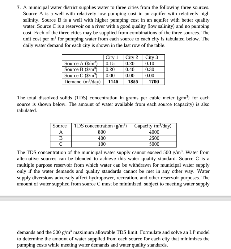 A municipal water district supplies water to