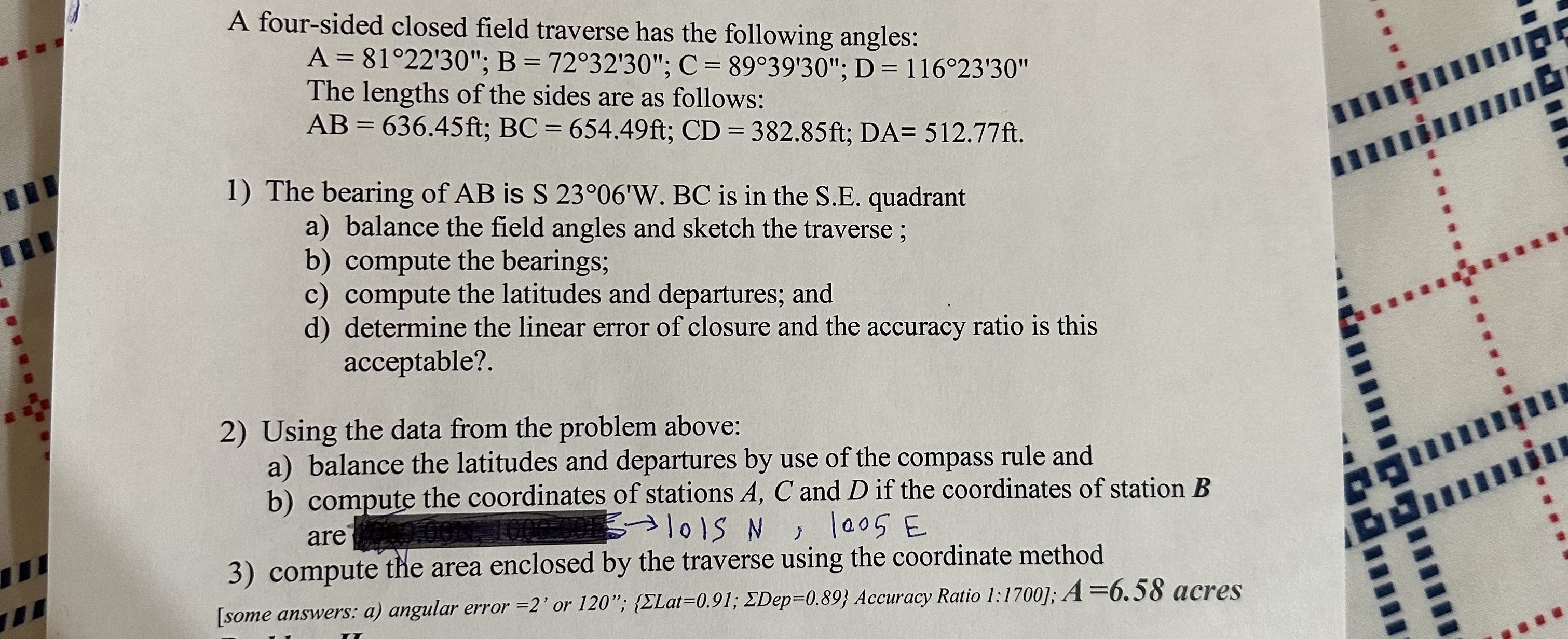 Solve for 1 , 2 , 3 Note for 3 " : use 1 0 1 5 N