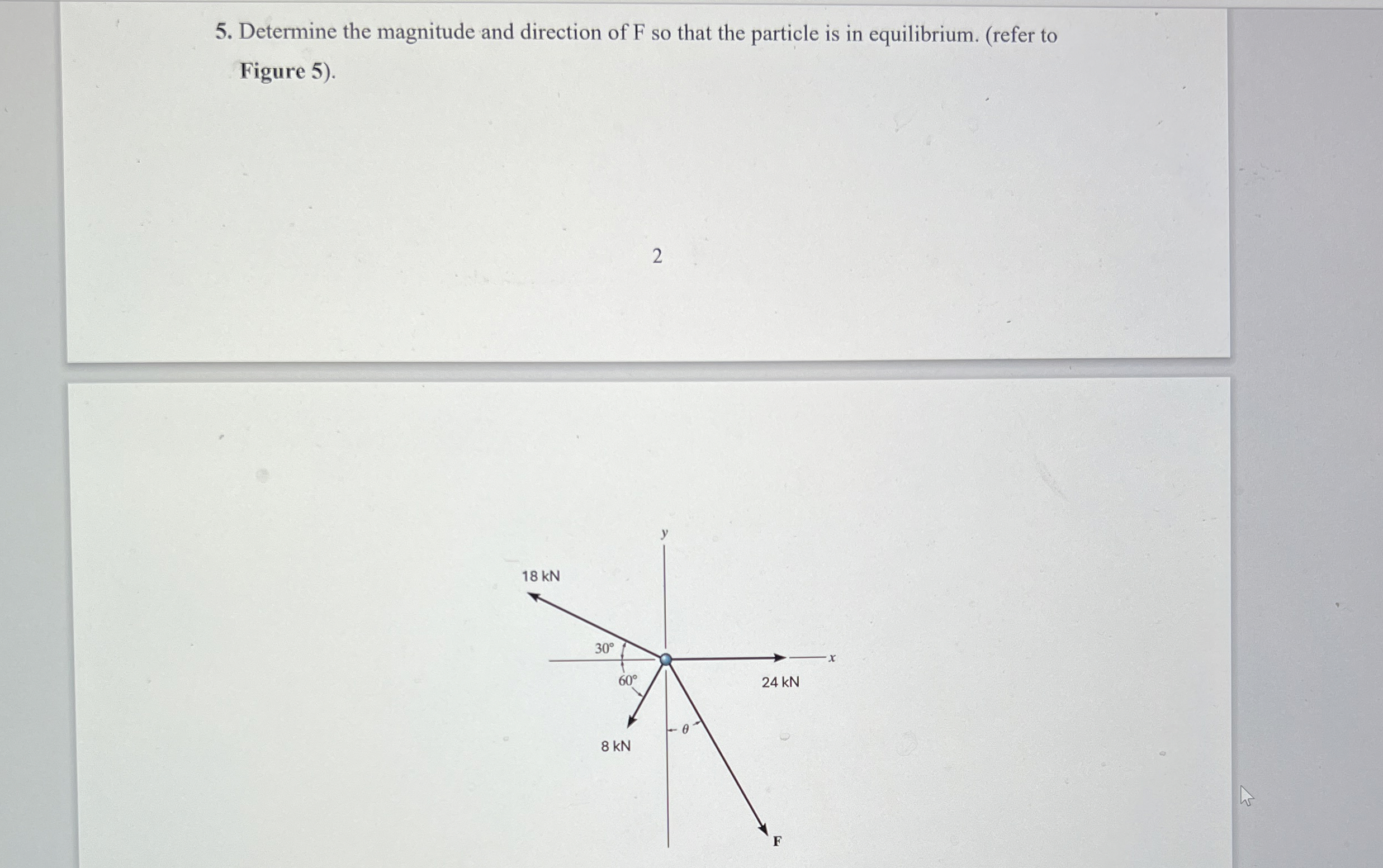 Determine the magnitude and direction of F so
