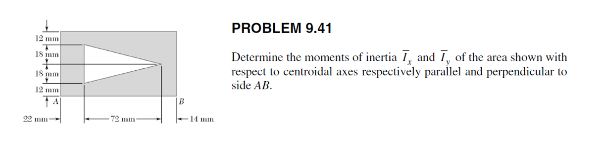 PROBLEM 9 . 4 1 Determine the moments of inertia