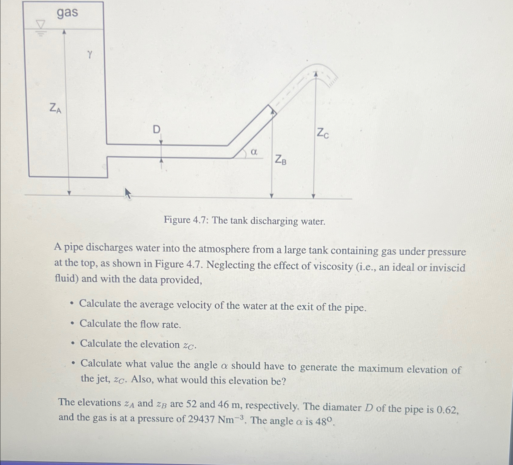 Figure 4 . 7 : The tank discharging water. A pipe