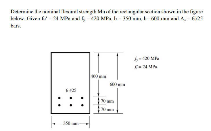 Determine the nominal flexural strength M n of