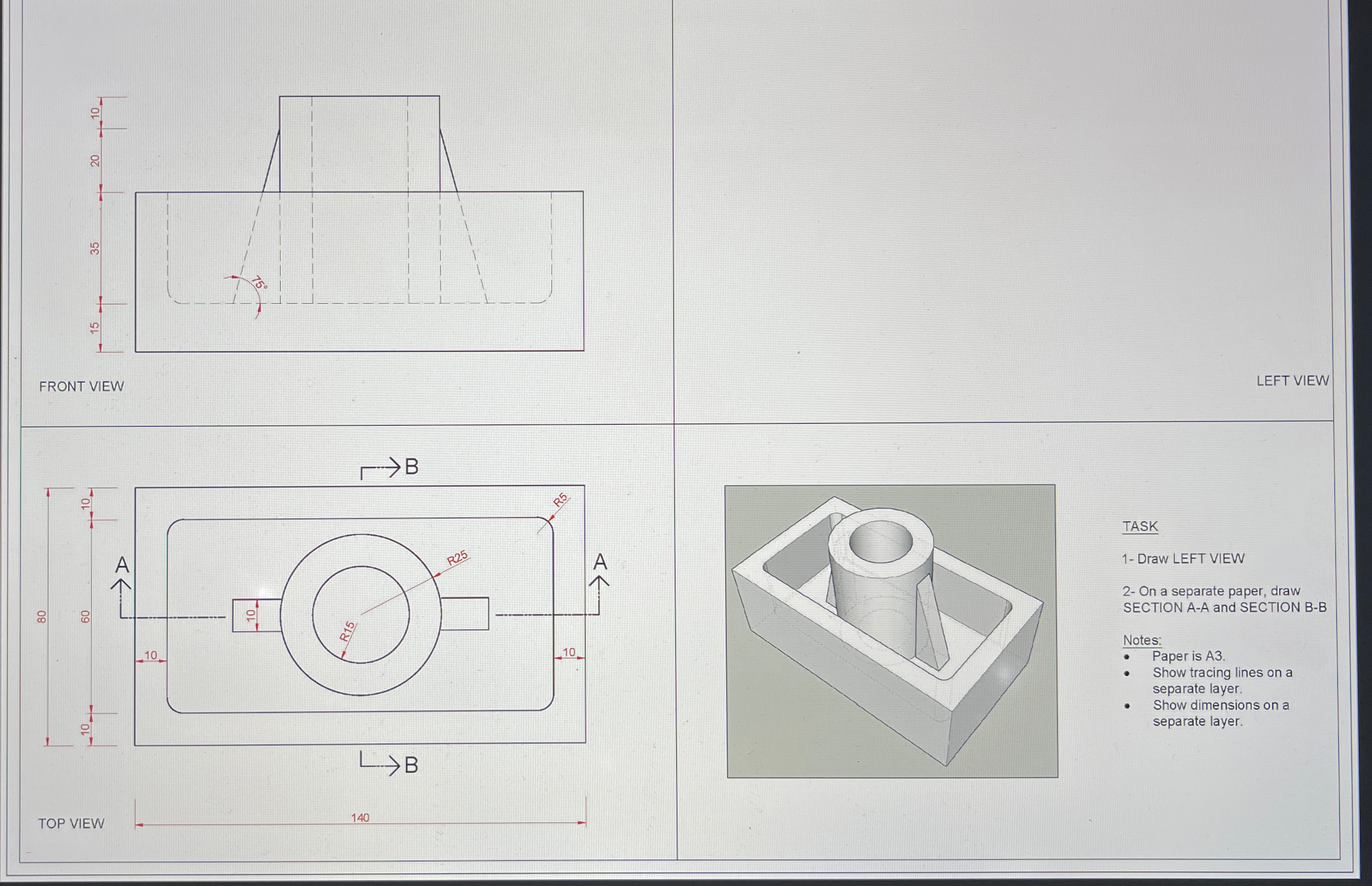 AUTOCAD I NEED A HURRY THANK YOU FRONT VIEW LEFT