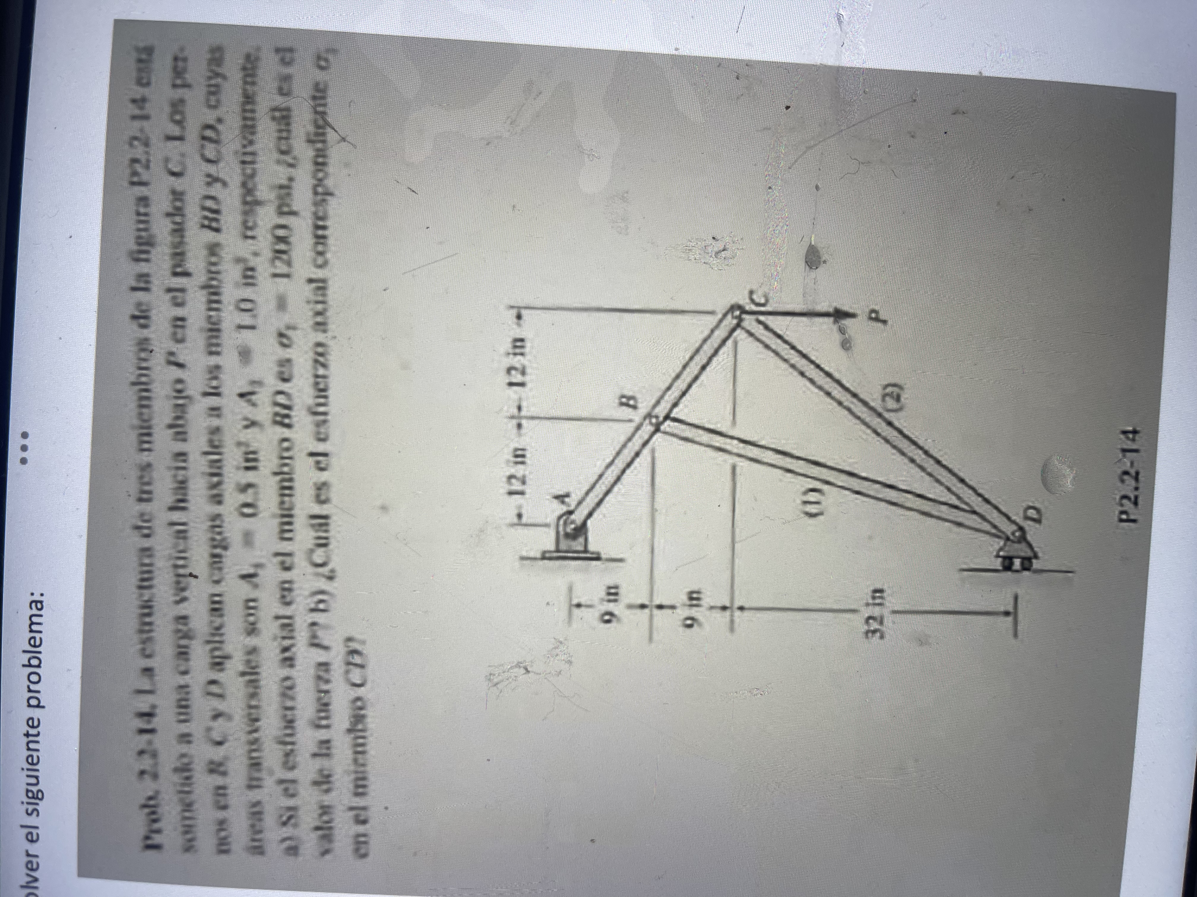 Fuerza P y esfuerzo axial