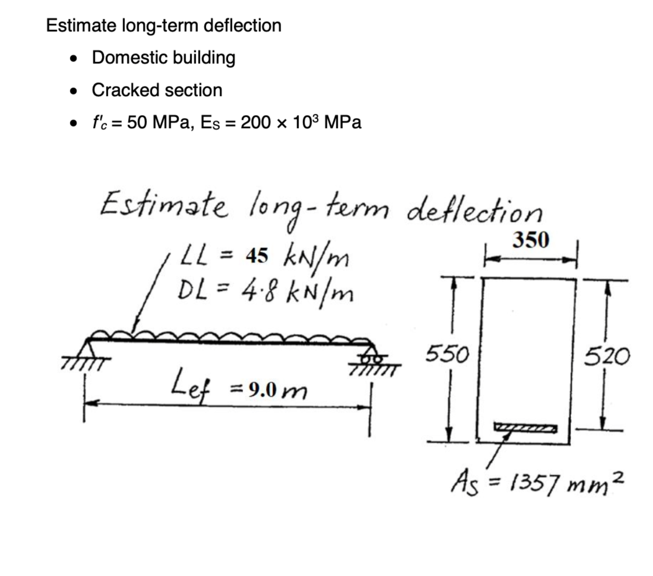Estimate long - term deflection Domestic building