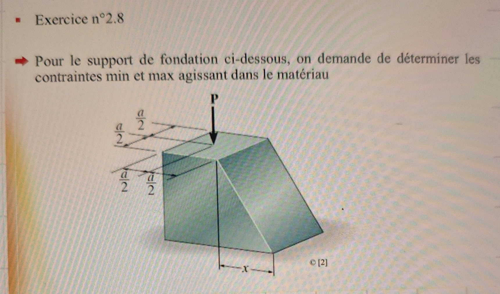 combined axial and bending stress problem