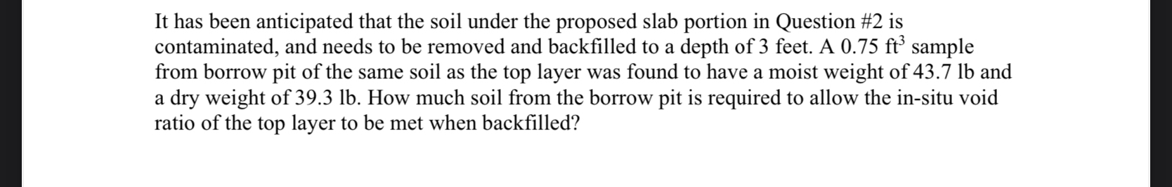 It has been anticipated that the soil under the