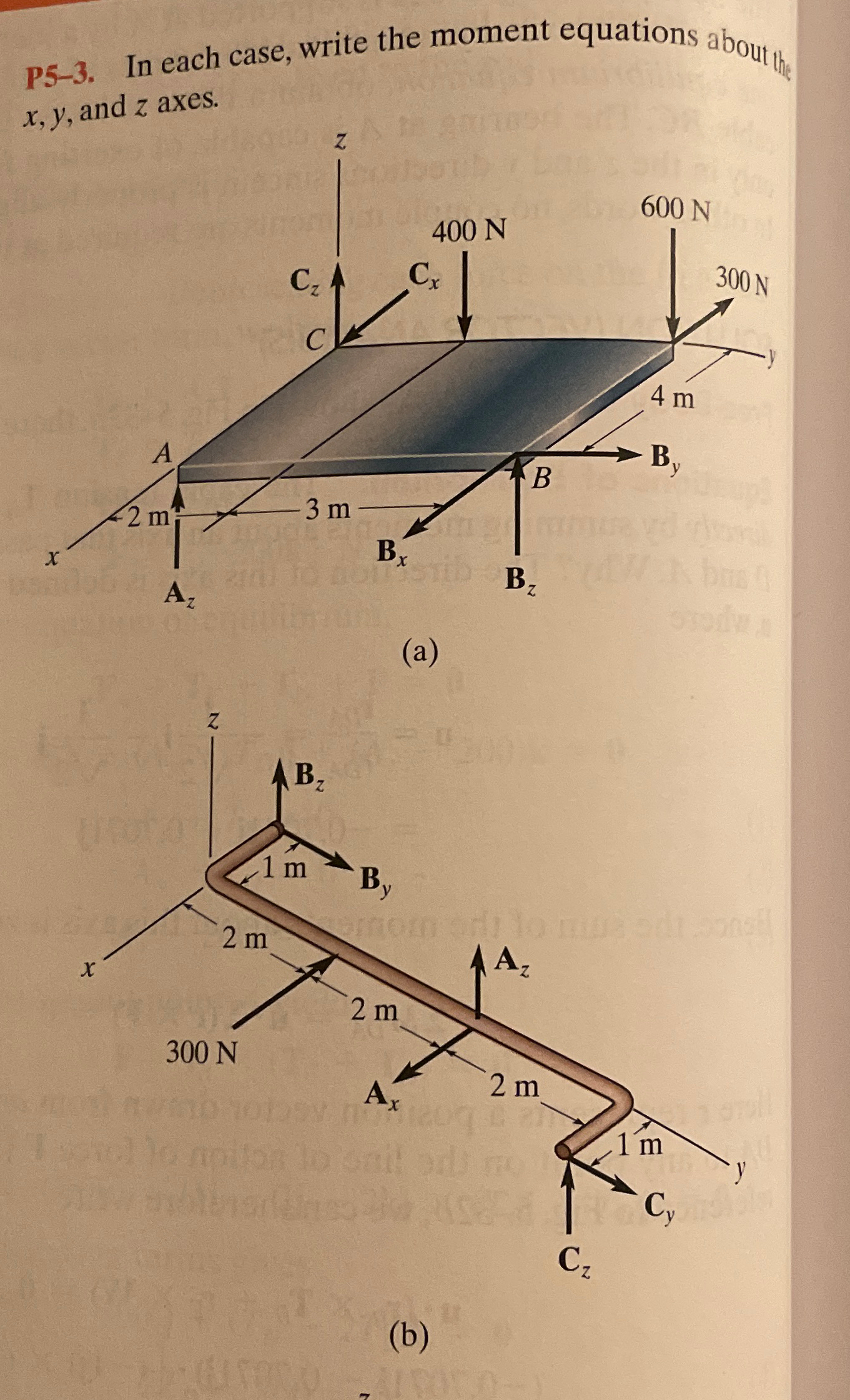 P 5 - 3 . In each case, write the moment
