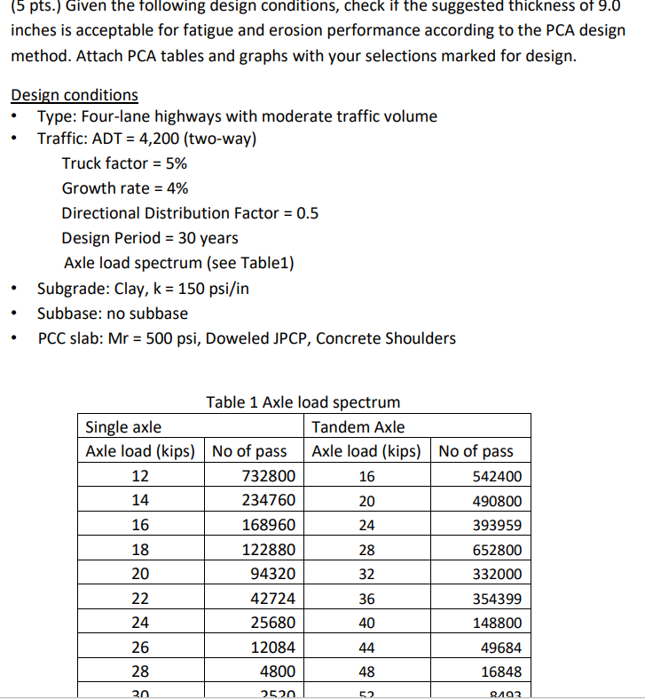 ( 5 pts . ) Given the following design