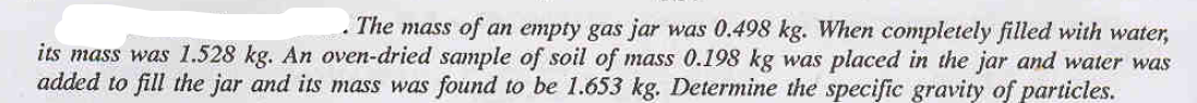 The mass of an empty gas jar was 0 . 4 9 8 kg .