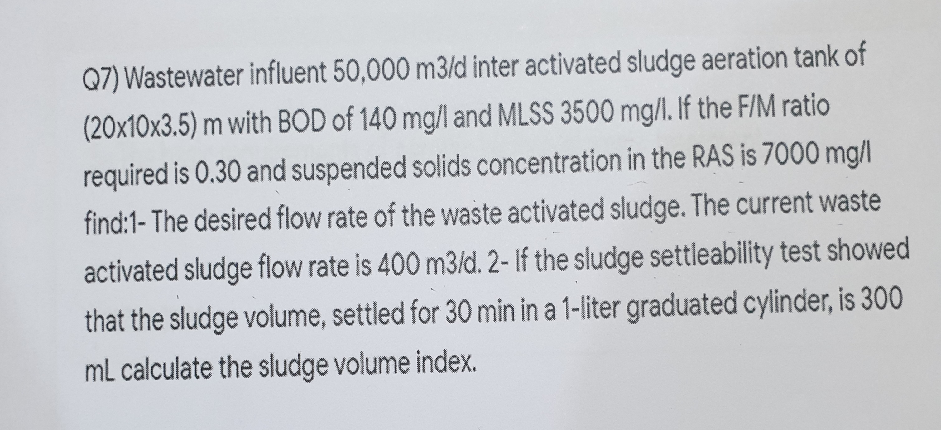 Wastewater influent 5 0 , 0 0 0 m 3 / d inter