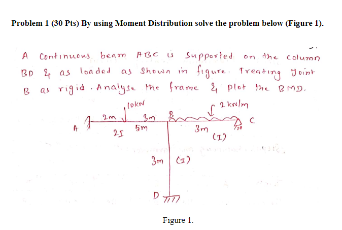 Problem 1 ( 3 0 Pts ) By using Moment
