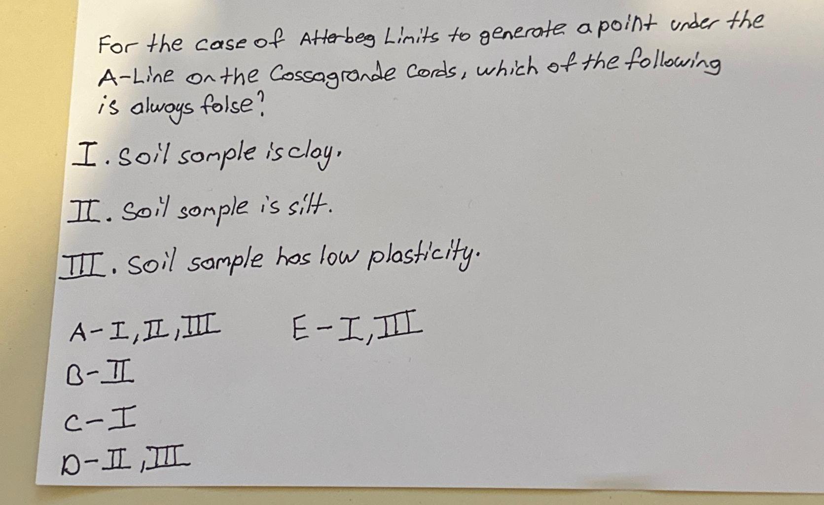 For the case of Atterbeg Limits to generate a