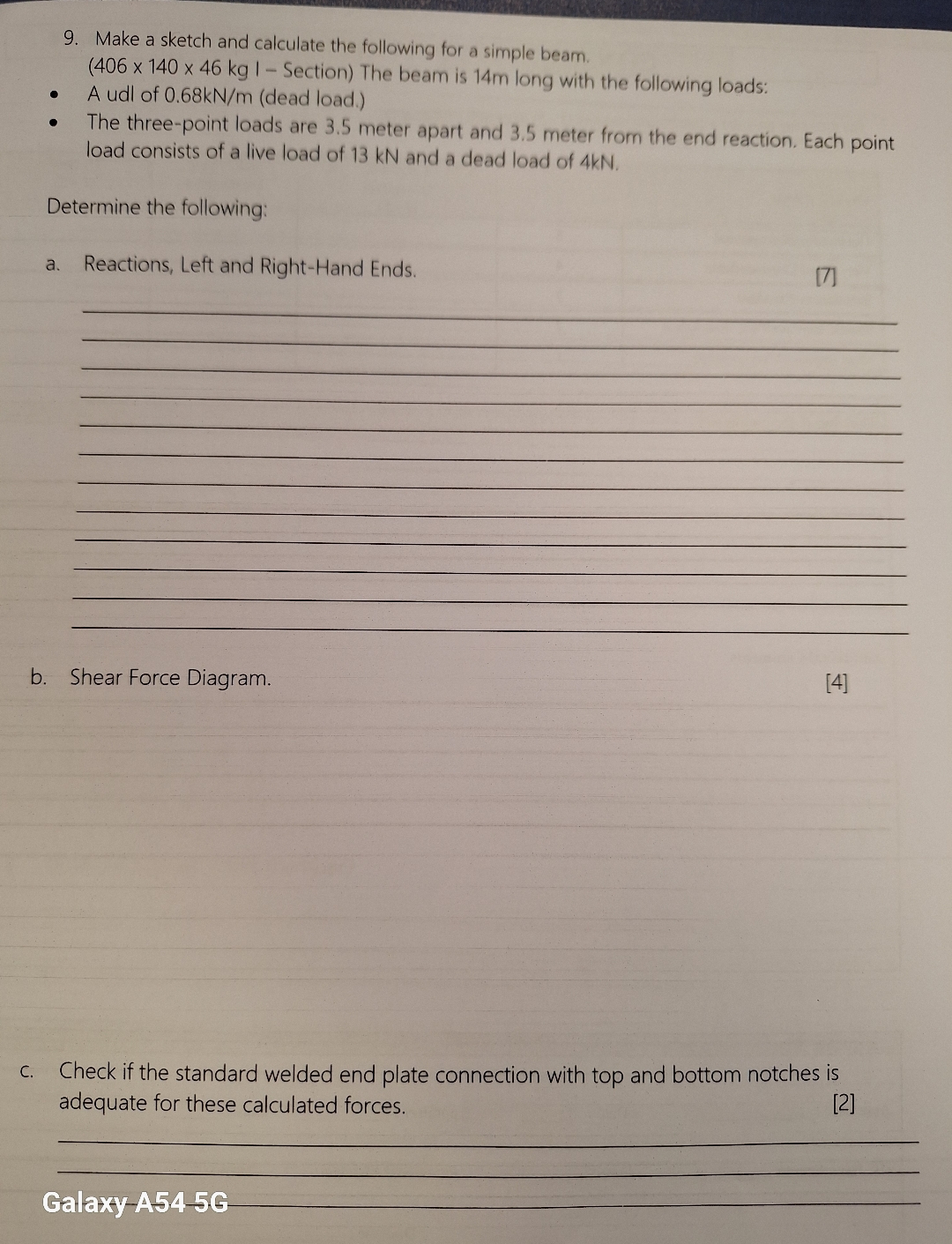 Make a sketch and calculate the following for a