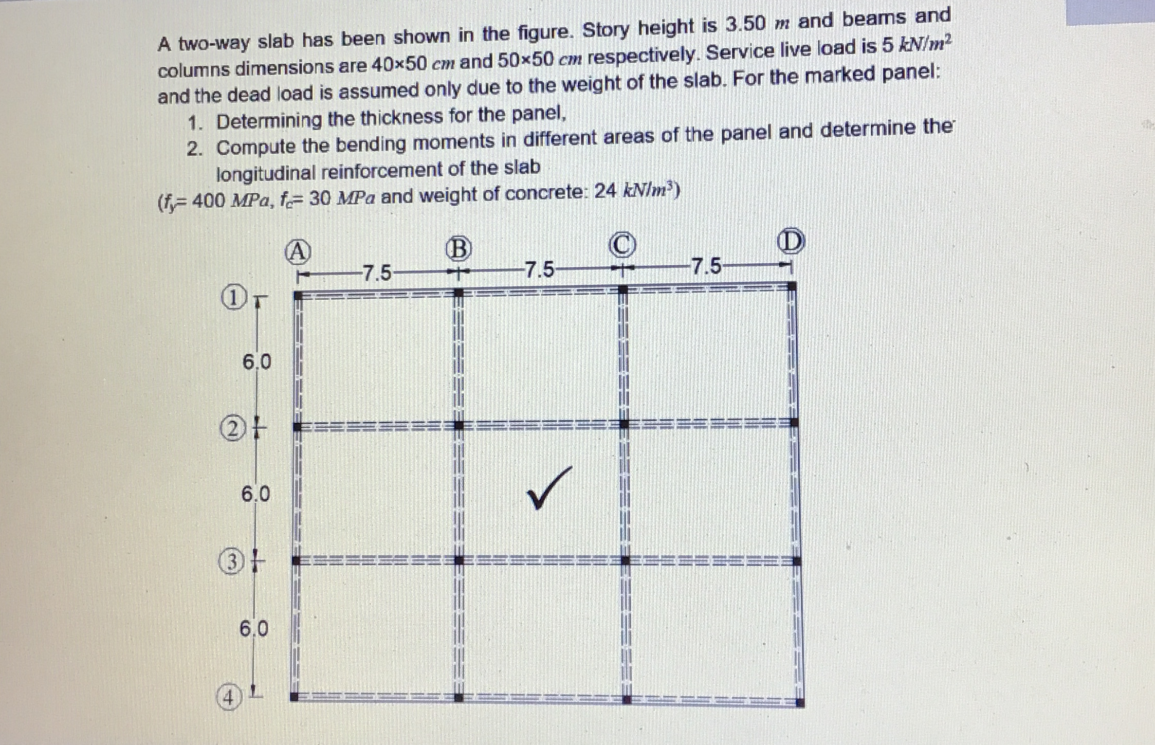 A two - way slab has been shown in the figure.