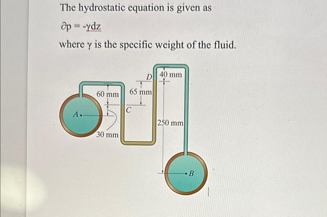 A = 2 0 kpa AC and DB density = p = 1 , 0 0 0 kg