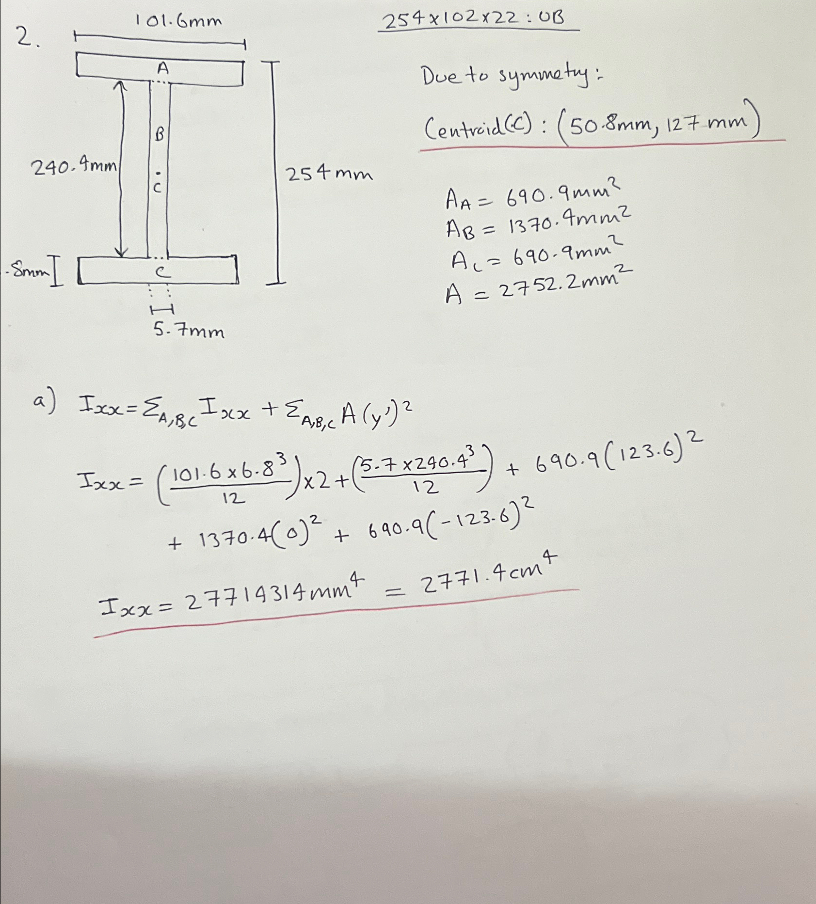 2 5 4 1 0 2 2 2 : O B Due to symmetry: - (