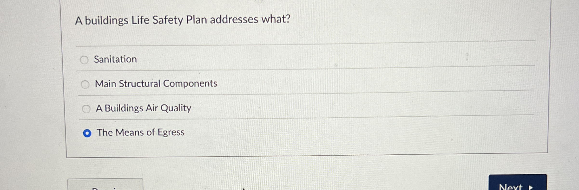 A buildings Life Safety Plan addresses what?