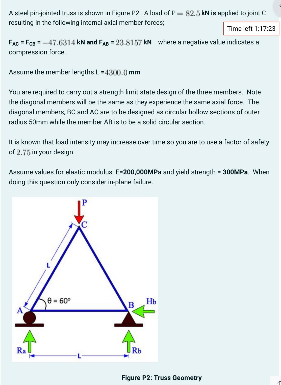 a ) What value of the axial tension force in
