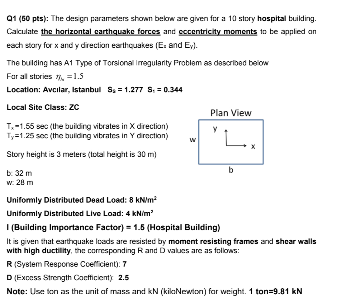 Q 1 ( 5 0 pts ) : The design parameters shown