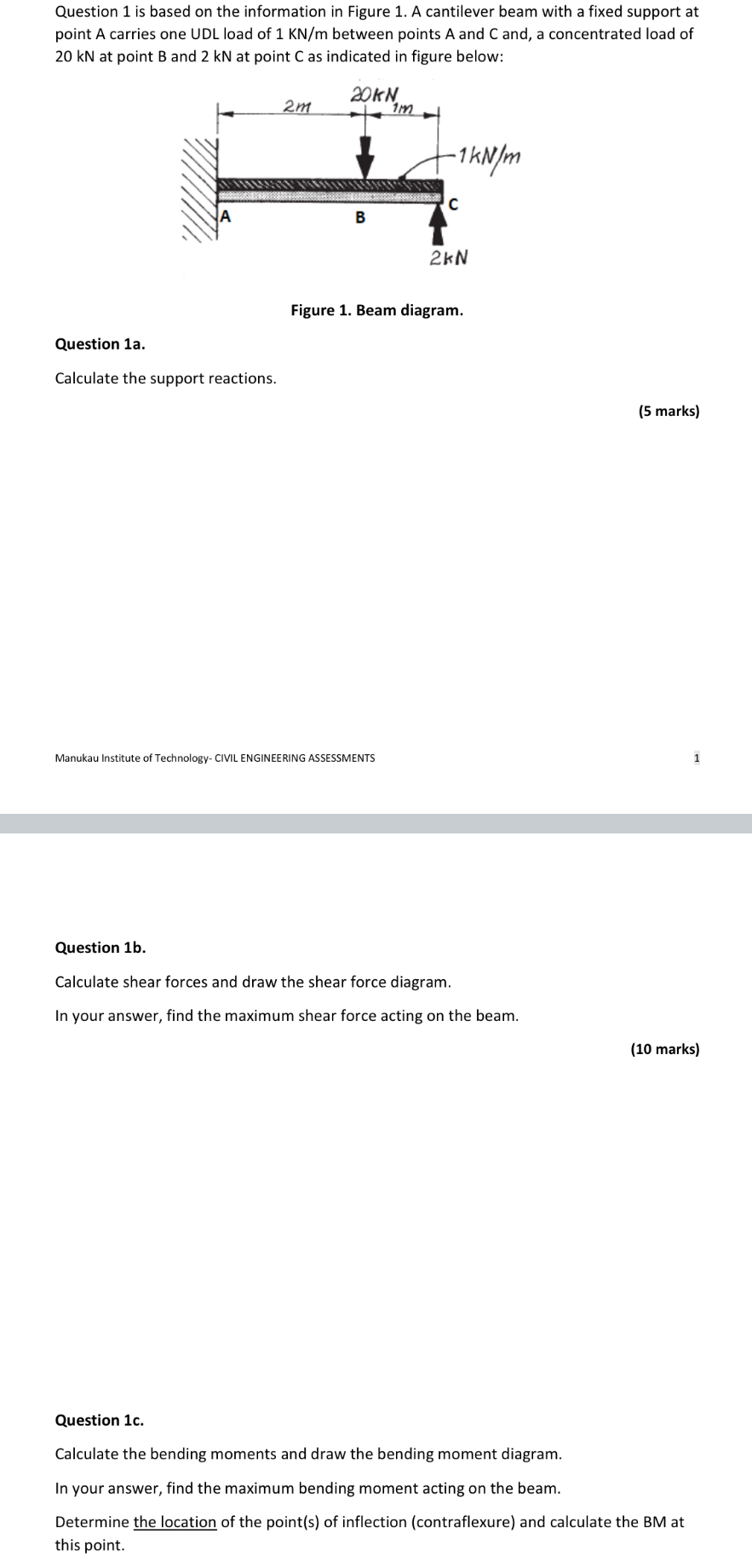 Question 1 is based on the information in Figure