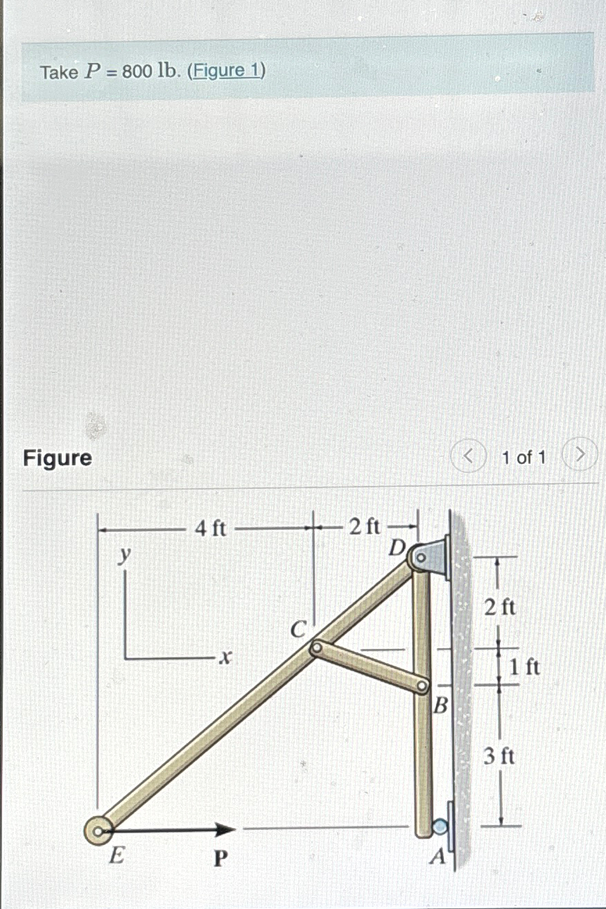Take P = 8 0 0 l b . ( Figure 1 ) Figure 1 of 1