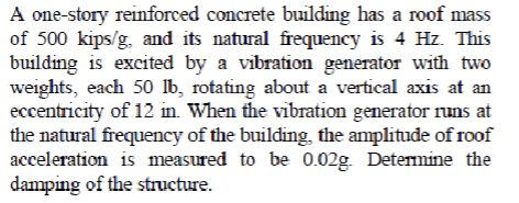 A one - story reinforced concrete building has a