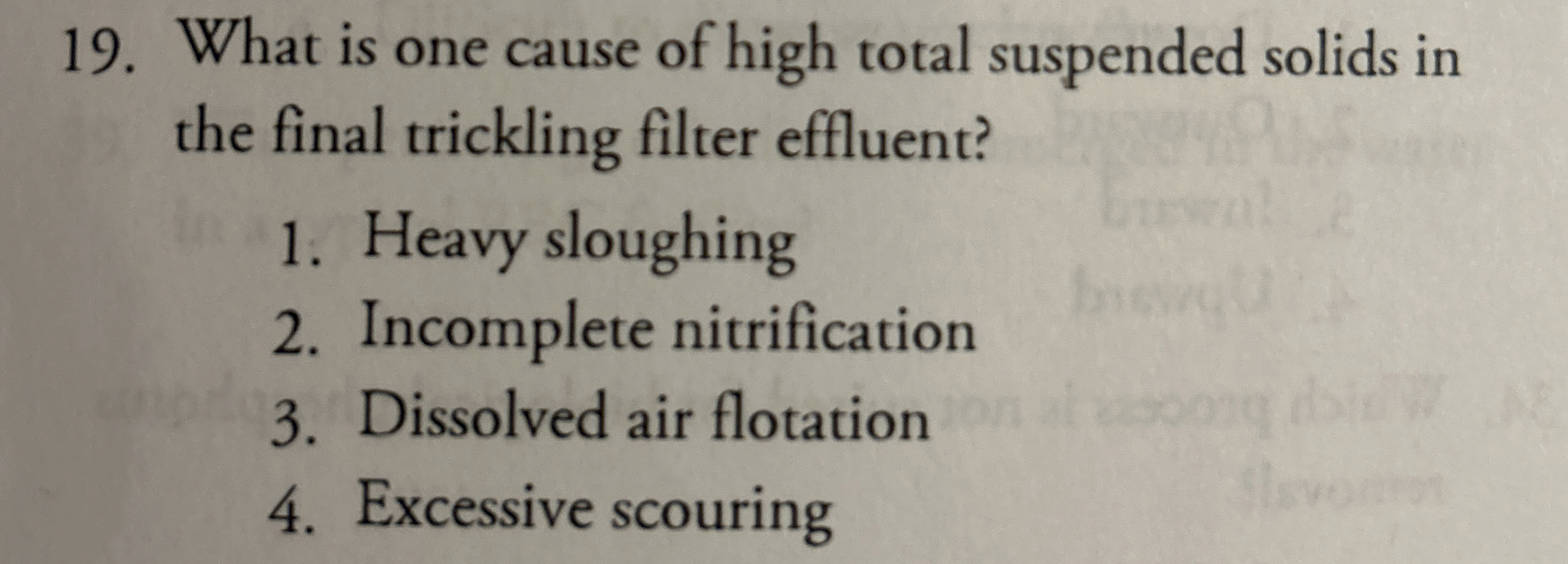 What is one cause of high total suspended solids