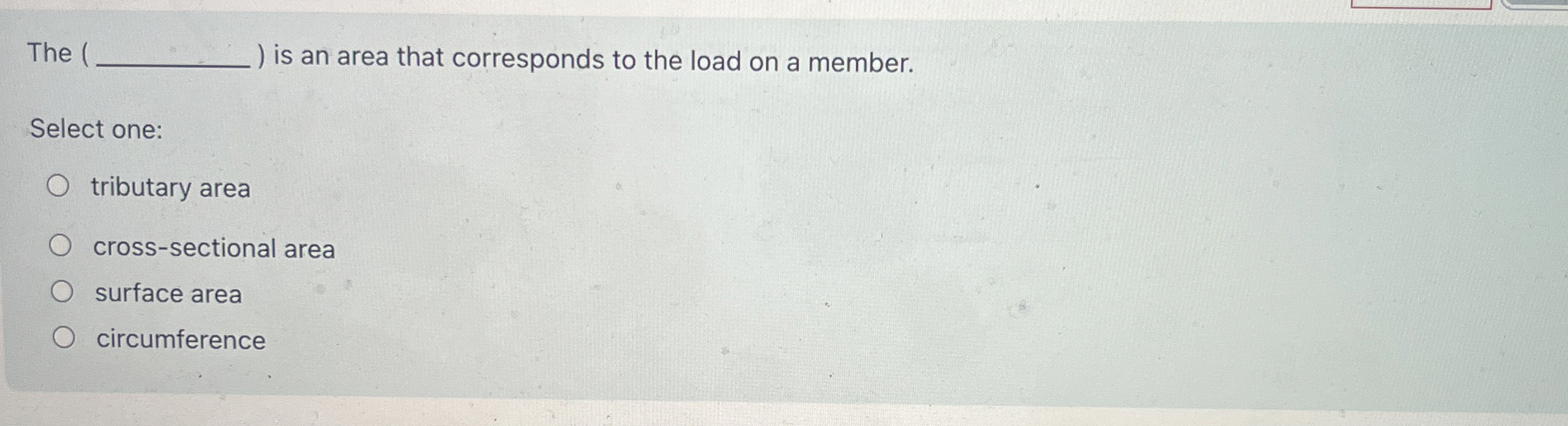 The is an area that corresponds to the load on a