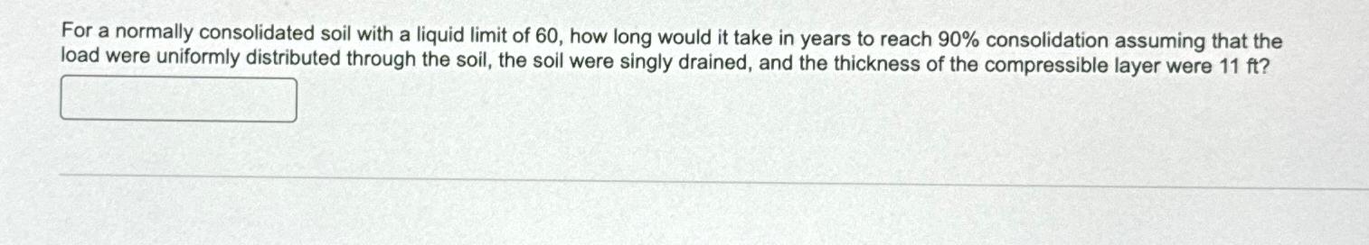 For a normally consolidated soil with a liquid